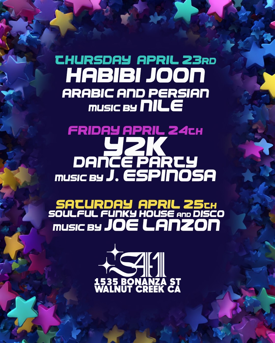 Event flyer for Habibi Joon with DJ Nile