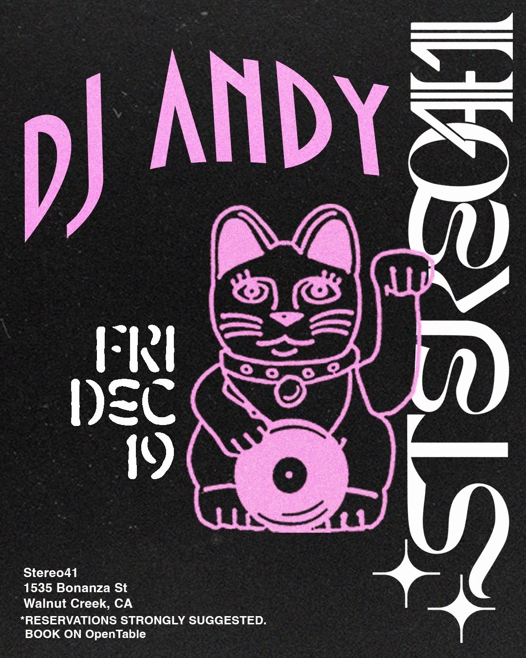 Event flyer for DJ Andy