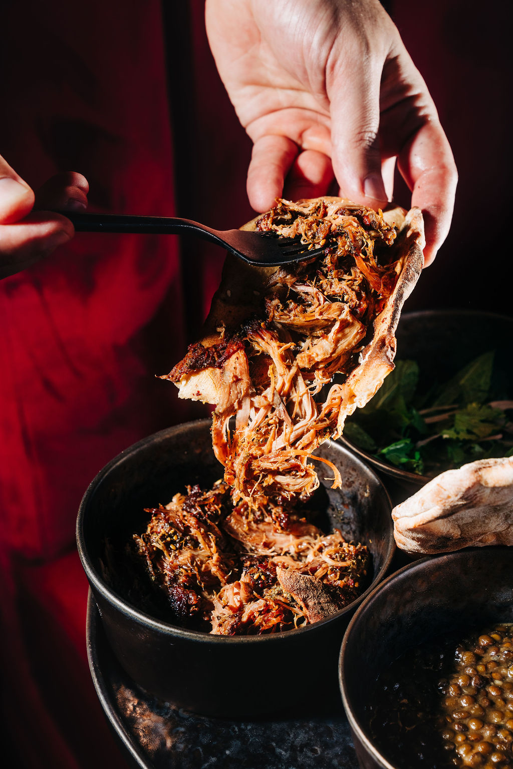 Braised beef chermoula, pickled onion, herbs