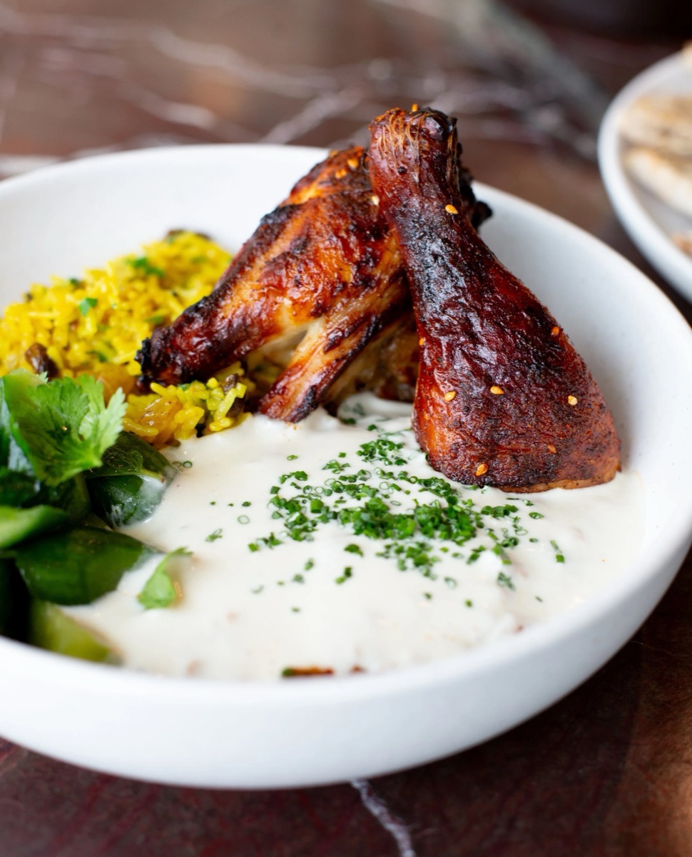 Roasted togarashi chicken with turmeric rice