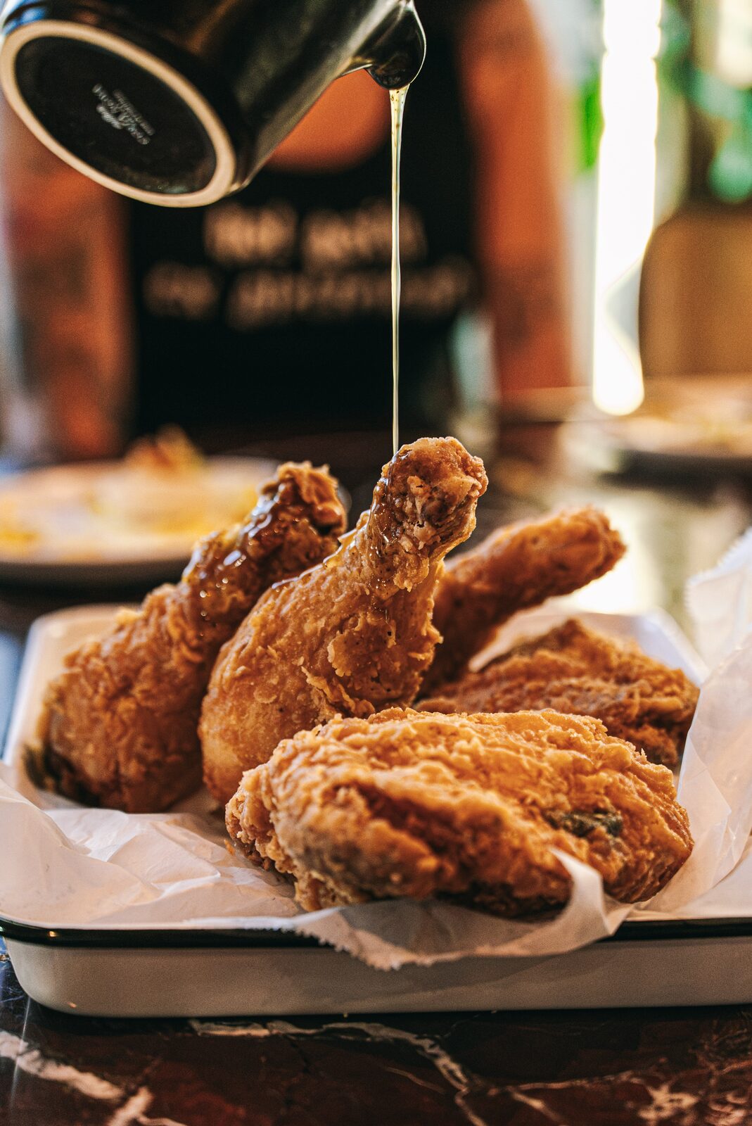 Fried chicken with hot honey drizzle - Southern kitchen Walnut Creek